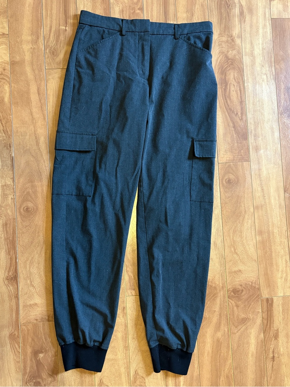 Charcoal Cargo Jogger Pants | Cuffed Ankle